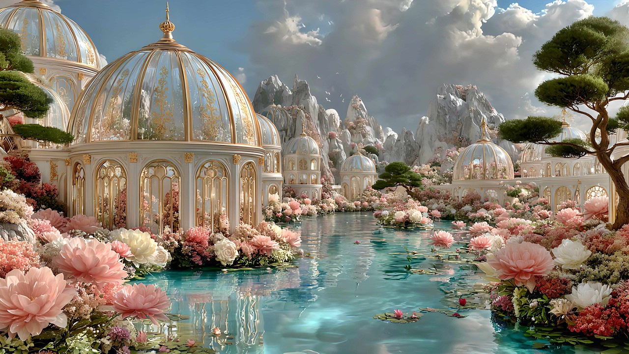 Walk Through Dream Palaces of Light & Gold: 4K Crystal Realms, Marble Temples & Celestial Sound