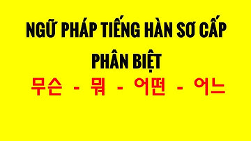 Ngữ Pháp Tiếng Hàn Sơ Cấp - Phân Biệt 무슨 – 뭐 – 어떤 – 어느