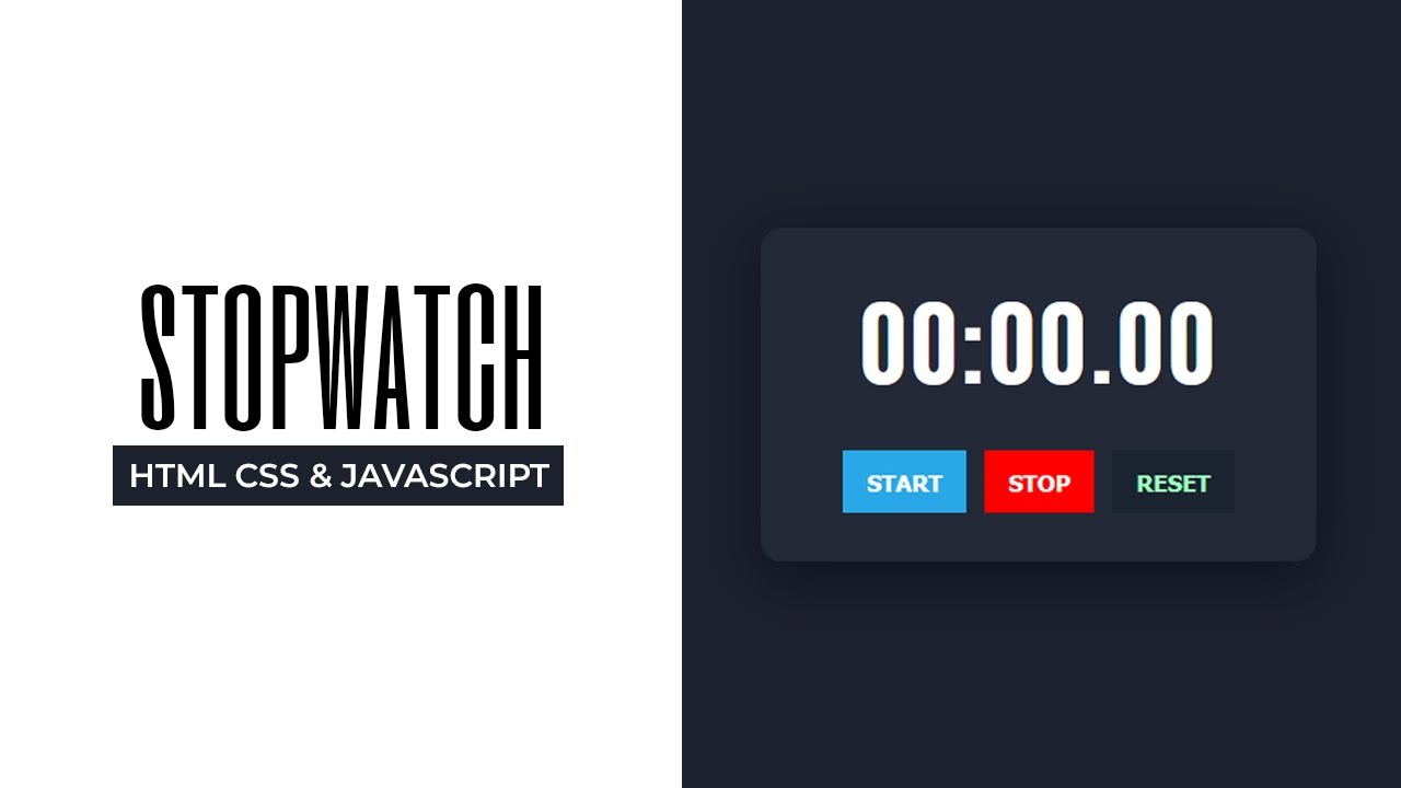 Stopwatch Design using HTML CSS & JavaScript - YouTube