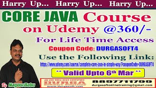CORE JAVA Course on Udemy @360/-