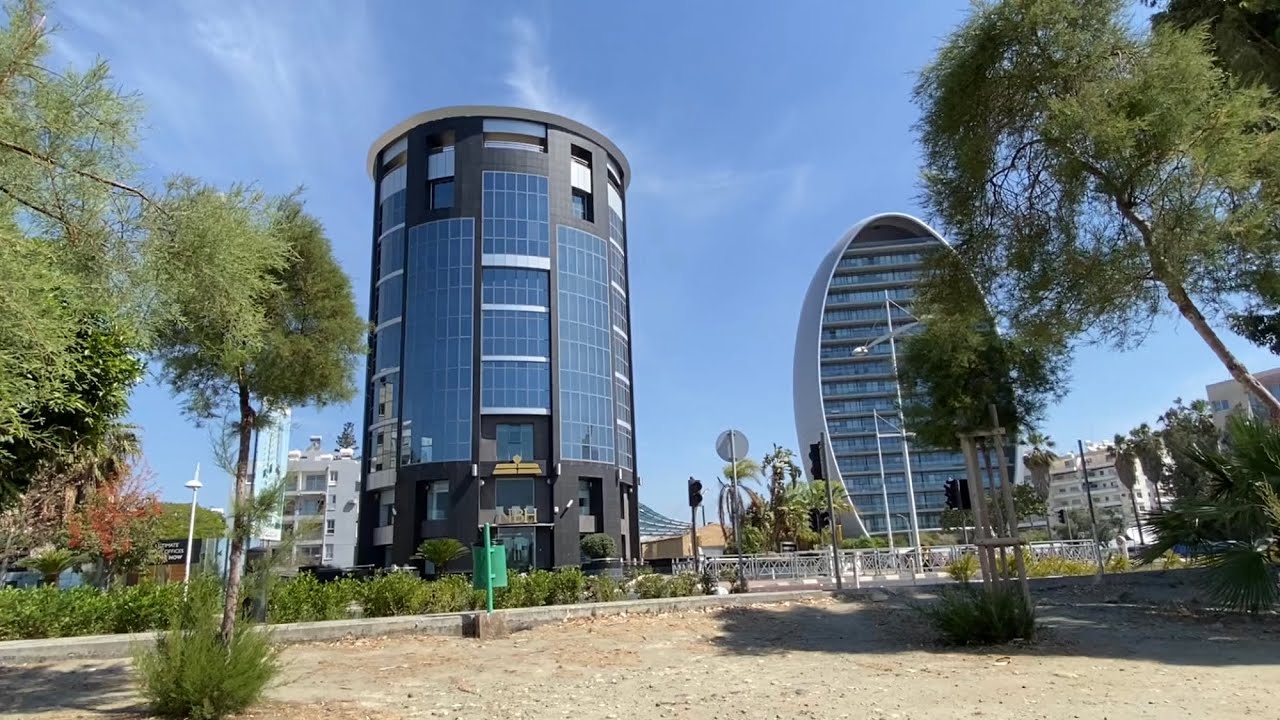 Walking from The Oval, Crowne Plaza Hotel to Limassol Olympic Swimming Pool, Cyprus