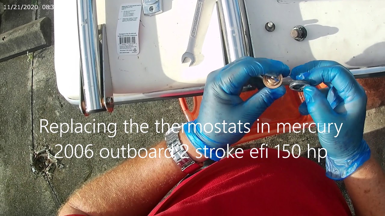 replacing thermostat mercury 150 YouTube