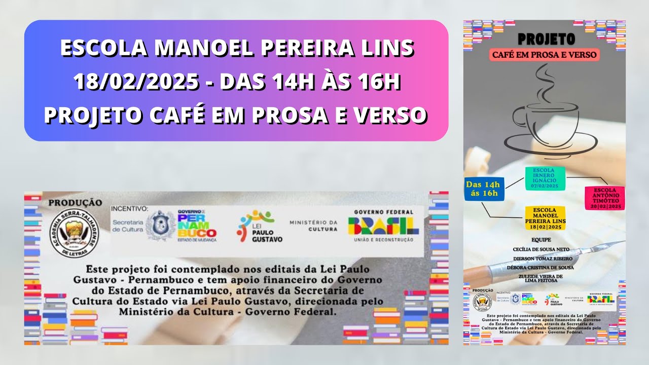 Café em Prosa e Verso na Escola Manoel Pereira Lins - Serra Talhada ...