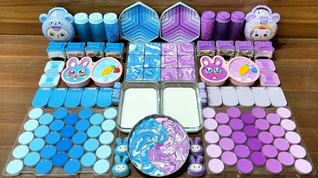 LIVE : LABUBU Slime Battle: Mixing Random into Glossy ASMR (Blue/Purple) #92