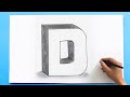 3d letter drawing  d