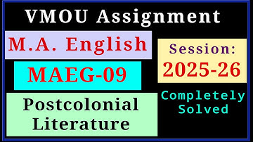 VMOU MAEG 09 Assignment July 2025 January 2026 VMOU MA English Assignment 2025-26 Final Year Solved