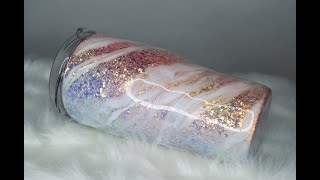 Glittered Opal Milky Way Tumbler