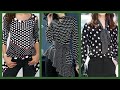 beautiful simple Black and white polka dot tunic tops and blouse collection for girls and women
