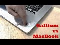 Destruction de mtal liquide gallium contre apple macbook