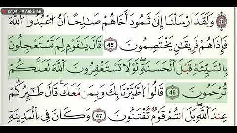 سورة النمل مكتوبة للشيخ ياسين الجزائري برواية ورش عن نافع