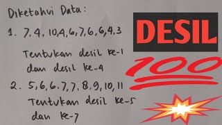 TRIK CEPAT MENENTUKAN NILAI DESIL UNTUK DATA TUNGGAL