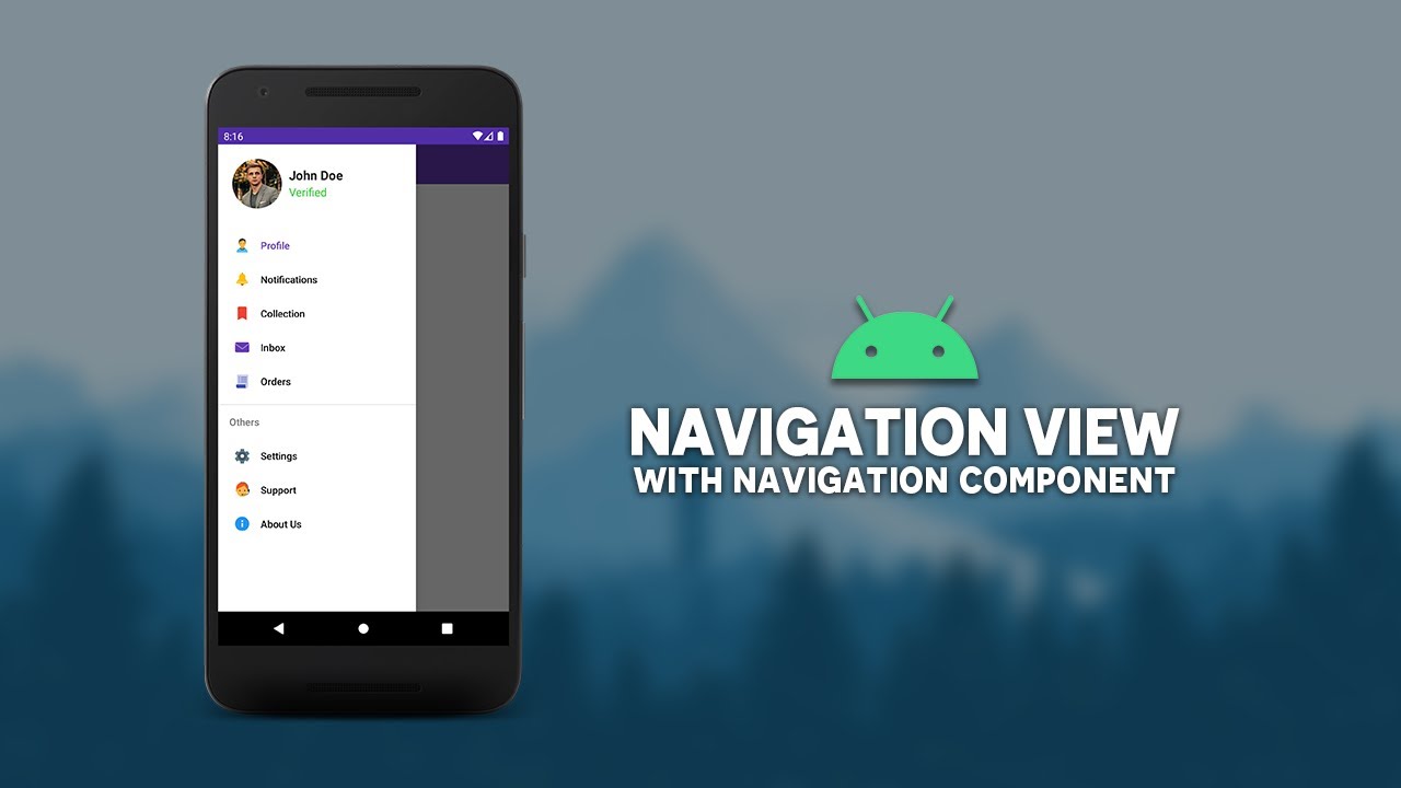 Android Navigation View With Navigation Component | Material Design  Components | Android Studio