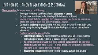 Selecting Strong Evidence