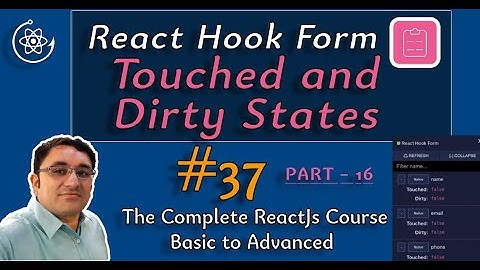 react hook form tutorial in hindi : a comprehensive guide to touched and dirty states in hindi  #37