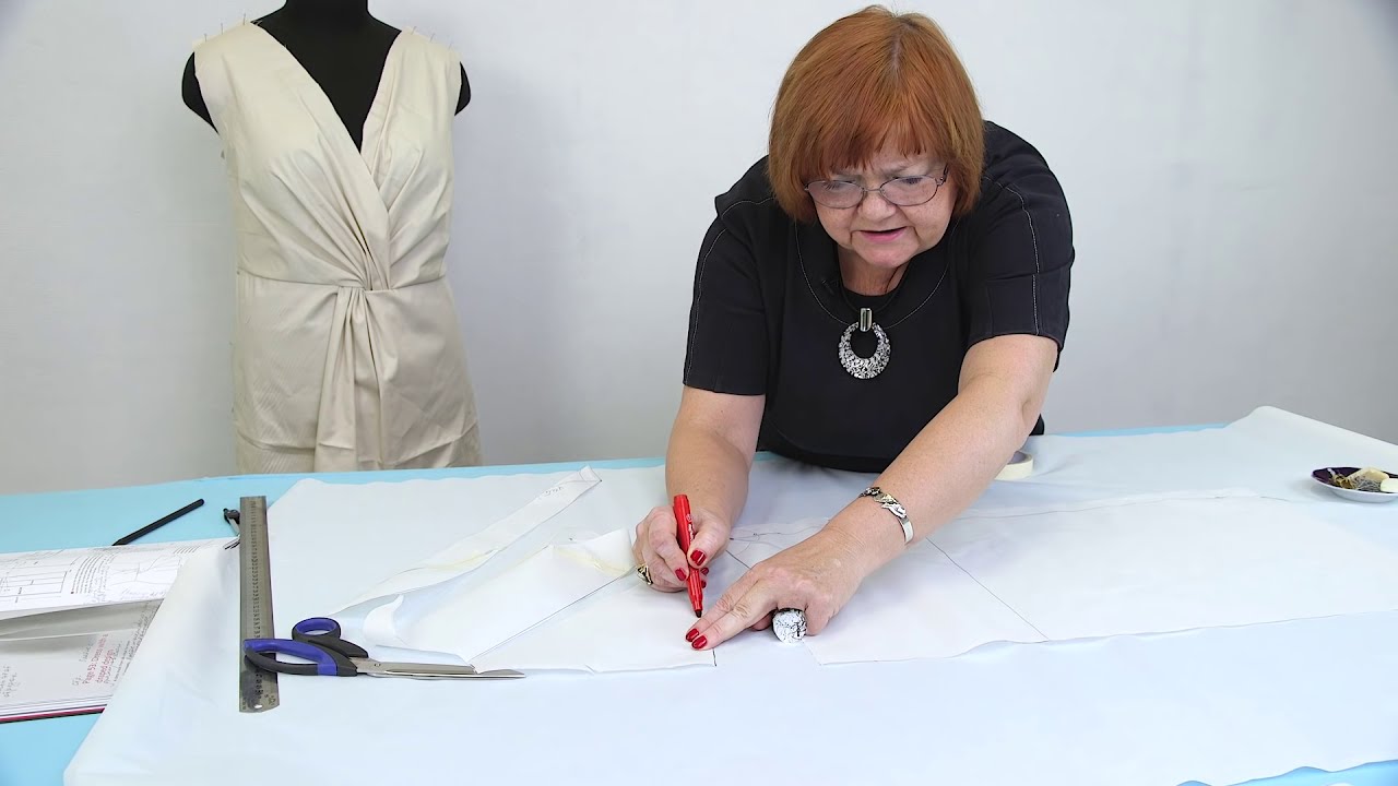 Моделирование и раскрой платья с драпировкой узлом под грудью по японской технологии. Часть 1 фотки