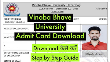 Vinoba bhave University ka Admit Card kaise nikale, Download karen