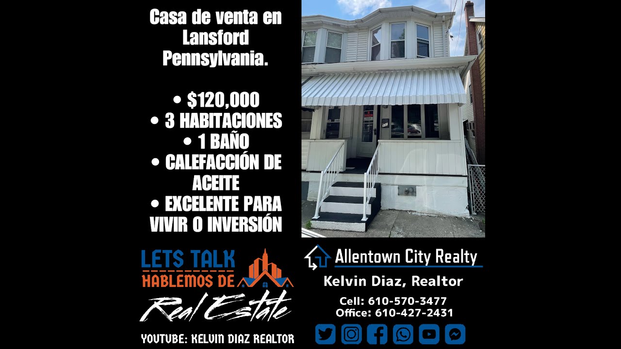 Casa de venta en Lansford Pennsylvania. Home for sale in Lansford