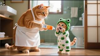 Ginger Kitten Skipped Brushing Teeth Mama Cat Fixed It