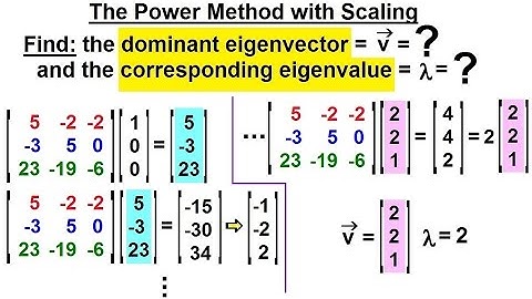 Linear Algebra: Ch 3 - Eigenvalues and Eigenvectors (24 of 35) The Power Method with Scaling