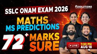 SSLC Onam Exam 2026 Maths MS Predictions 72 Marks Sure LIVE MS SOLUTIONS