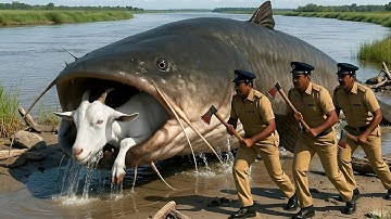 Heroic Rescue Team Saves Careless Goat from Giant Catfish Attack | Rescue video