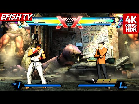 Ryu vs Phoenix Wright -Ultimate Marvel vs Capcom 3 (PS5 4K 60FPS)