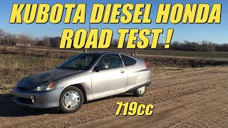S3 E45. How fast will our 719 cc  Kubota diesel Honda Insight go?