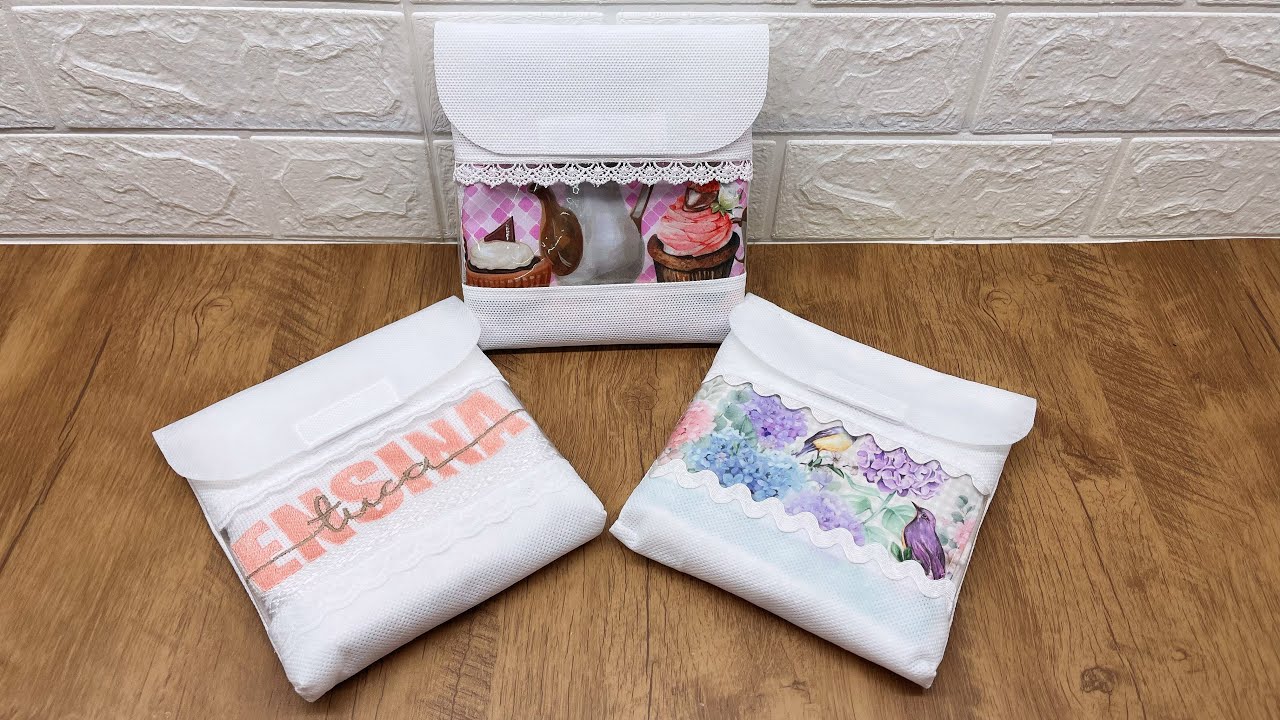 Como fazer EMBALAGEM INDIVIDUAL LUXO com Visor  - Costura Criativa - por @tucaensina