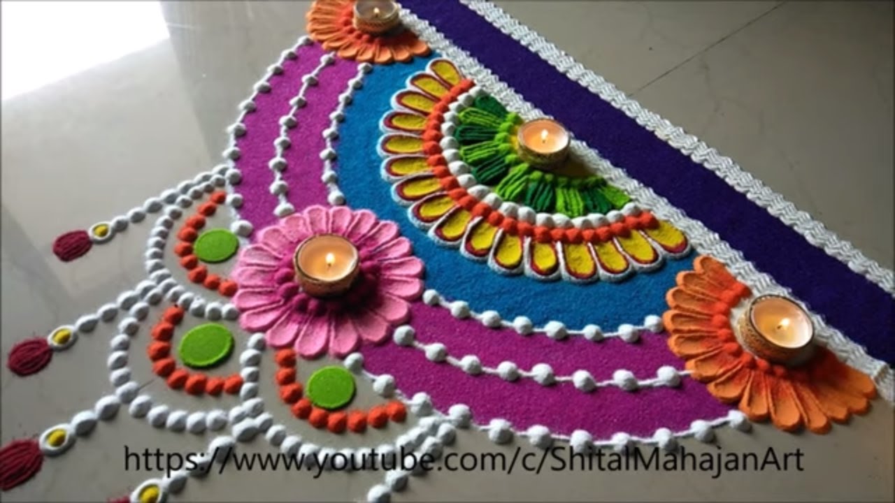 Diwali,Navratri Special semi-circle rangoli designs|attractive ...