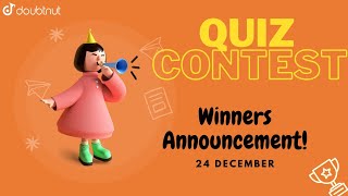 Winners Announcement 24 Dec 2020 | Doubtnut Live Class Daily Quiz Contest | Leaderboard