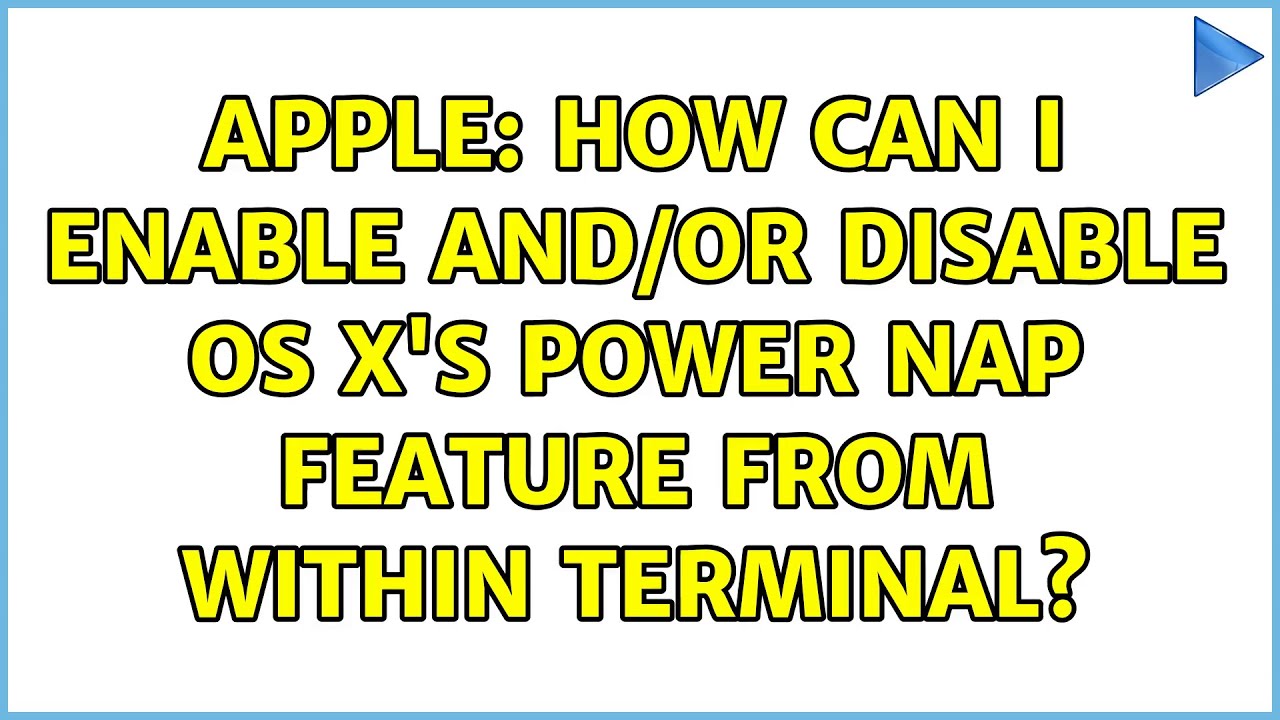 Apple: How can I enable and/or disable OS X's power nap feature from within Terminal?