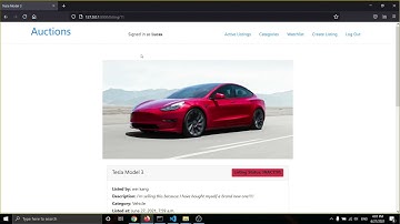 CS50W Project 2 Commerce