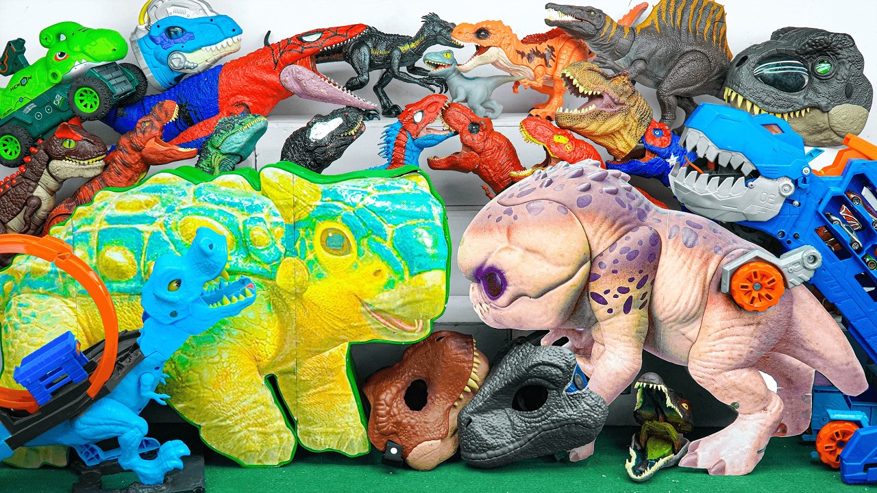 Jurassic World Unboxing Review | Bumpy Distortus Rex T-rex Therizinosaurus Giganotosaurus | ASMR