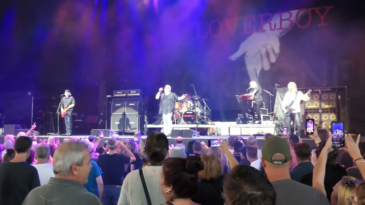 Loverboy performing Turn Me Loose at Budweiser Stage in Toronto on July 25, 2023.