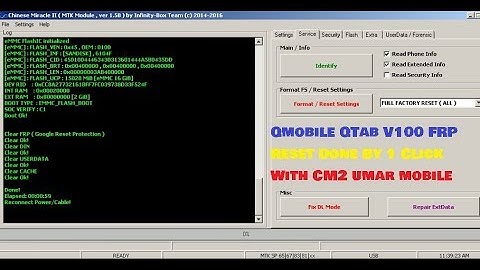 Qmobile QTab V100 FRP Reset Done By 1 Click With CM2