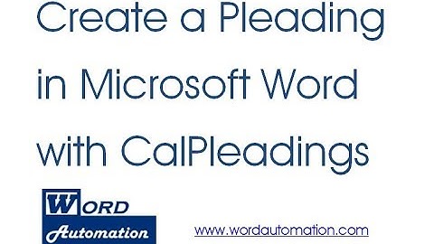 California Pleading Format with CalPleadings
