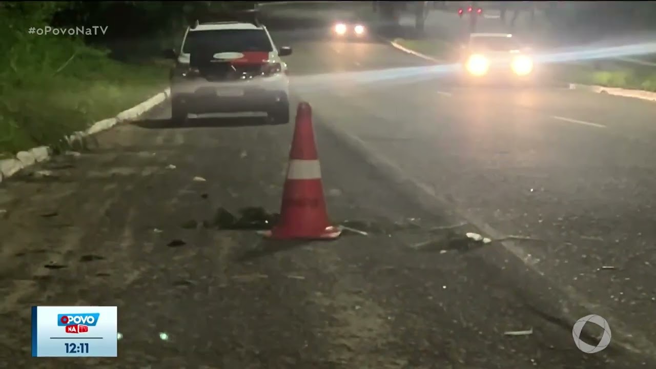 No Acesso Oeste: motociclista fica ferido depois de bater em carro - O Povo na TV