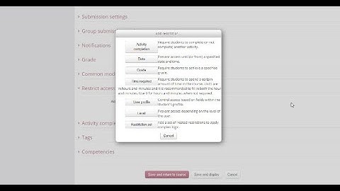 Restricting Access to Activities in Moodle