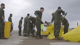 US Marines assist with spill cleanup on MCAS Futenma