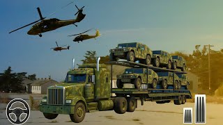 US Army Car Transporter Truck Sim 2026 - City Military Vehicles Driving 3D - Android Gameplay  screenshot 2