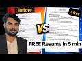 How to Make a Professional Resume for FREE | ChatGPT + Overleaf for Freshers 2026