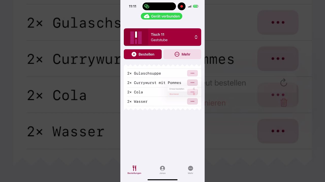Bestellte Artikel stornieren