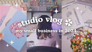Studio Vlog ❀ Running my small business in 2024, what I've learned, packing orders, plant shopping🌷