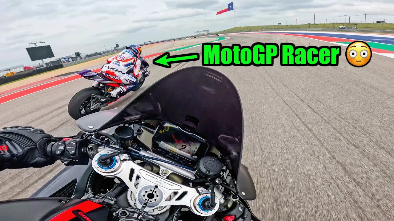 MotoGP RIDER MEETS STREET HOOLIGAN 😳 | BMW M1000rr & Ducati Panigale V4 SP2 COTA Track Day