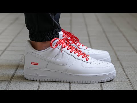 SUPREME Nike Air Force 1 - REVIEW & ON FEET [with Red SUPREME
