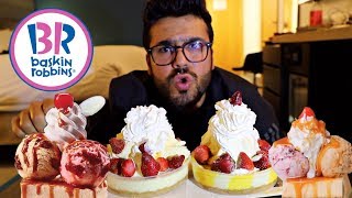 تحدي ايس كريم + تشيز كيك من باسكن روبنز | BR New york Cheesecake