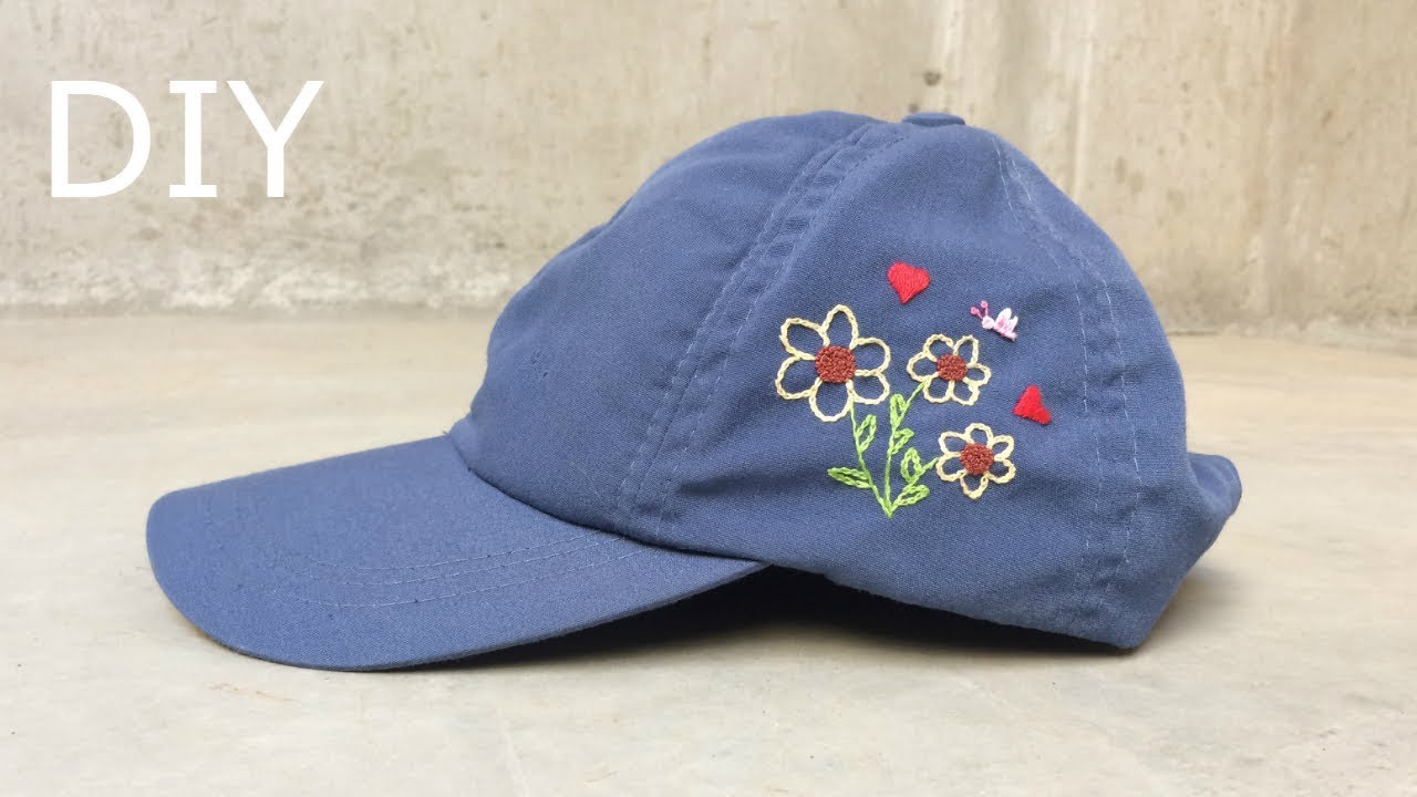 DIY Gorras bordadas a mano - YouTube