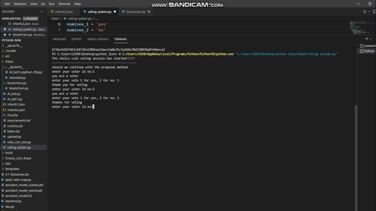 voting system demo with python - YouTube