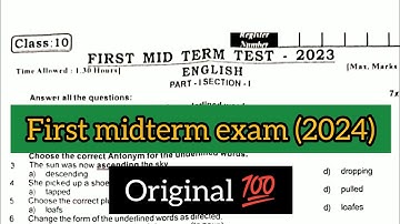 10th English first midterm exam original question paper 2023