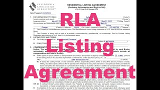 How To Complete  California Residential Listing Agreement  CAR Form RLA Tutorial